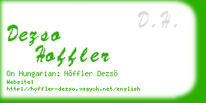 dezso hoffler business card