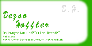 dezso hoffler business card